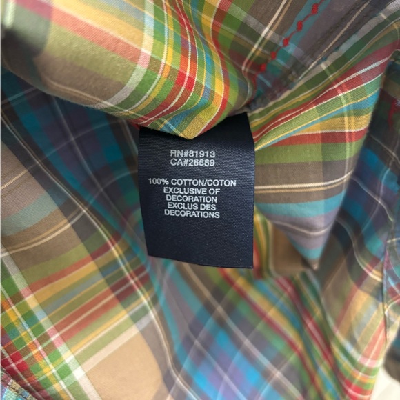 Robert Graham Mens Size M Freshly Laundered Shirt Plaid Button Front Multi Blue - Picture 7 of 9